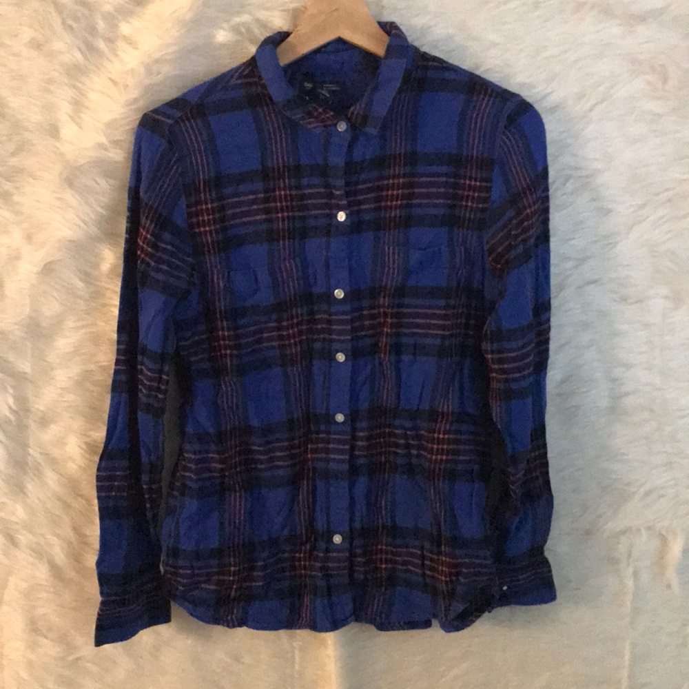Gap brand plaid boyfriend fit top